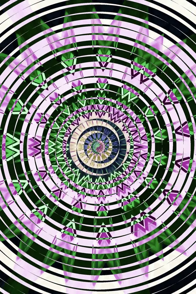 Neon Tunnel Spiraling Kaleidoscope 60fps 9:16 Screensaver VJ Loop
