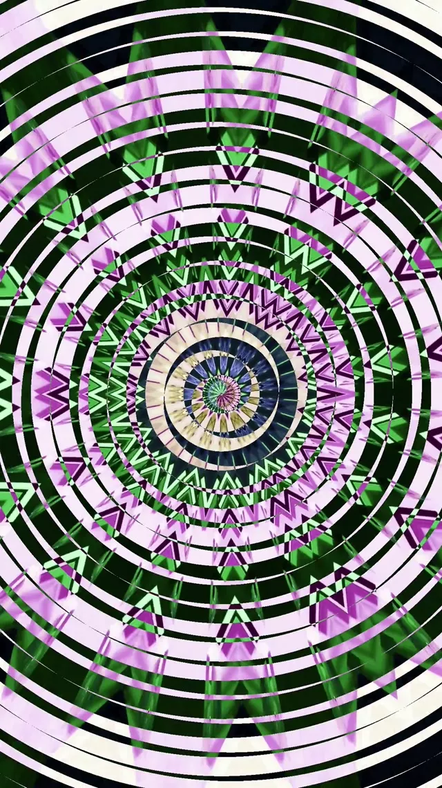 9:16 Reels Neon Tunnel Spiraling Kaleidoscope 60fps VJ Loop Screensaver
