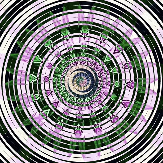 VJ Loop Neon Tunnel Spiraling Purple Green Vortex 1:1 Square 60fps Screensaver