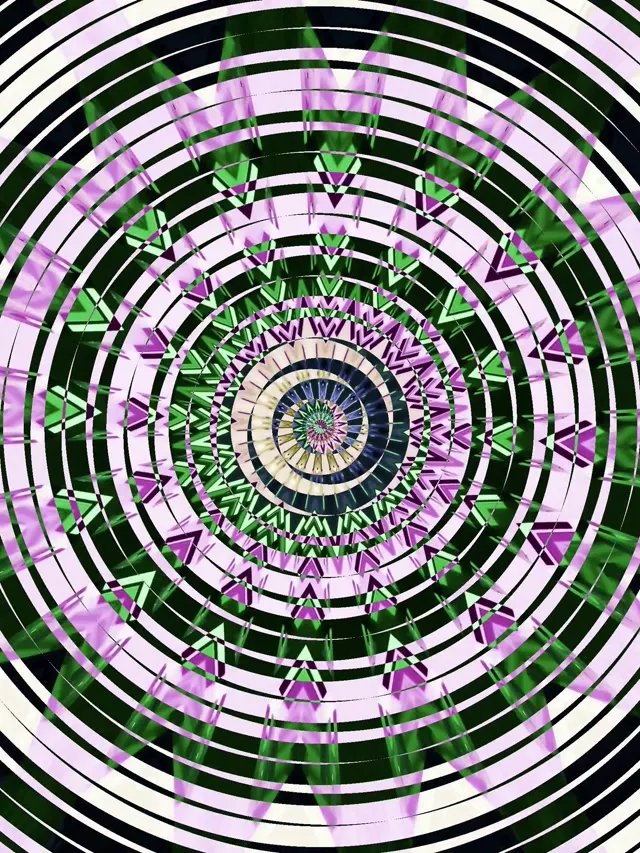 Neon Tunnel Spiraling Kaleidoscope VJ Loop 3:4 iPad 60fps Screensaver