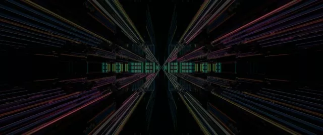Neon Tunnel Vj Loop 2.39:1 Cinemascope 60fps Screensaver Streaking Lines