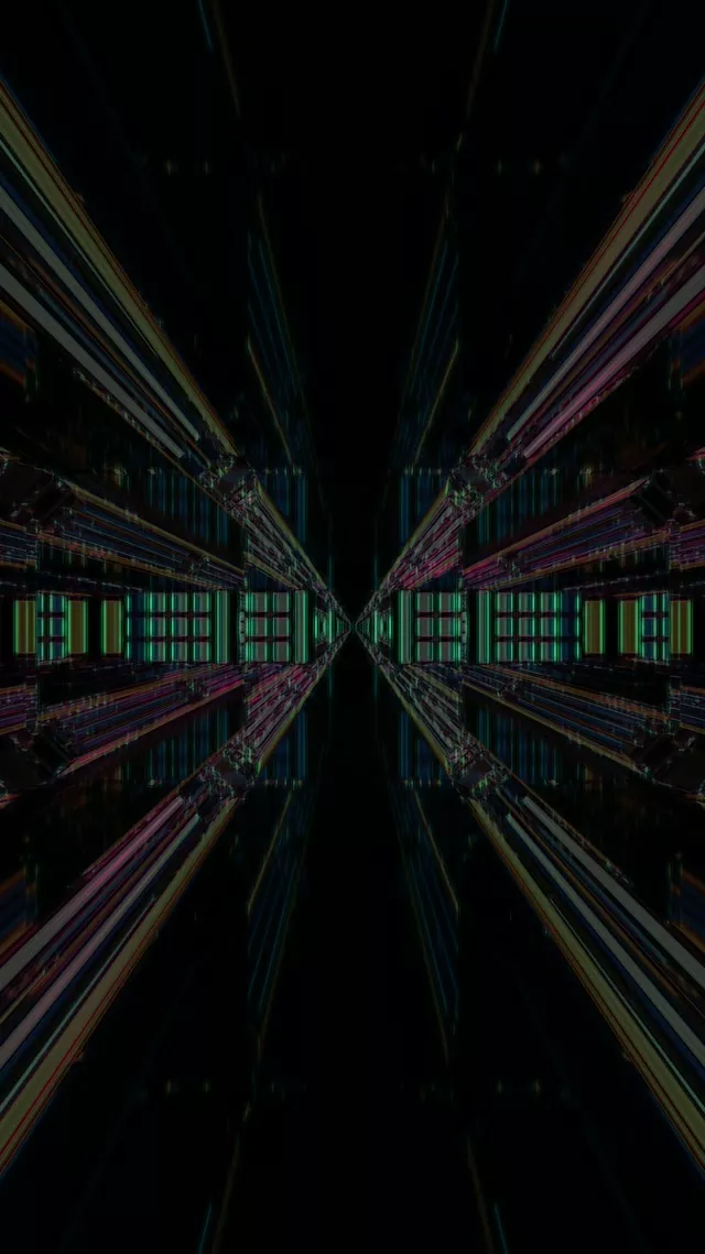 Neon Tunnel VJ Loop 9:16 Reels 60fps Screensaver Kaleidoscope