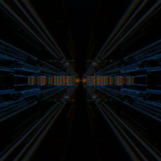 Neon Tunnel VJ Loop 1:1 Square 60fps Screensaver Pulsating Grid Vortex