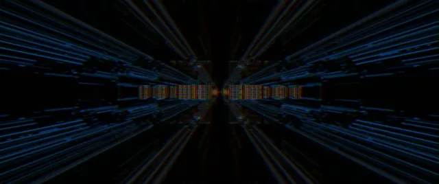 Neon Tunnel Vj Loop | Spiraling Blue Lines 60fps Screensaver 2.39:1