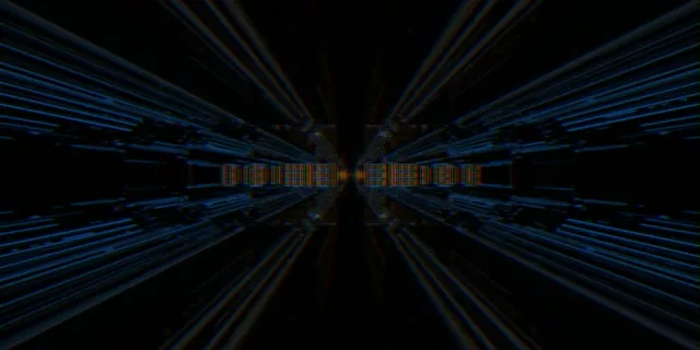Neon Tunnel Vj Loop 2:1 Univisium 60fps Spiraling Blue Screensaver