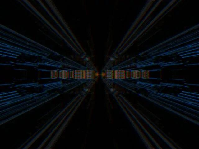 Neon Tunnel VJ Loop 60fps 4:3 Classic Blue Orange Streaks Screensaver