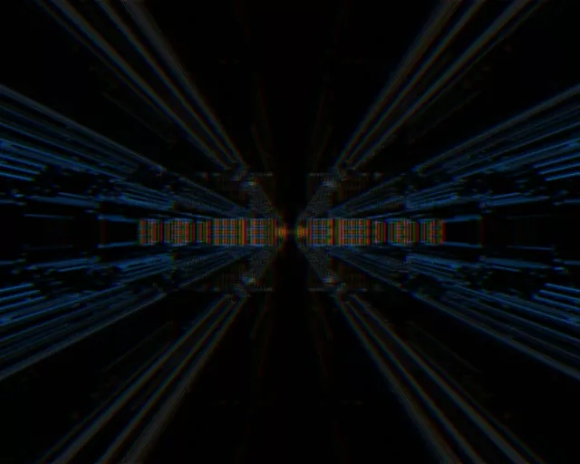 5:4 Industrial Neon Tunnel Vj Loop 60fps Screensaver Glowing Orange Grid