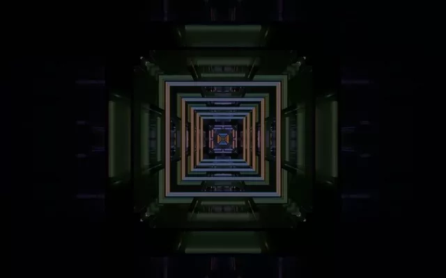 Neon Tunnel Vj Loop 16:10 Macbook 60fps Screensaver Glowing Square Vortex