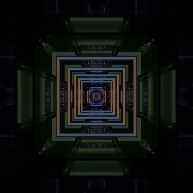 VJ Loop Neon Tunnel Concentric Squares 1:1 Square 60fps Screensaver
