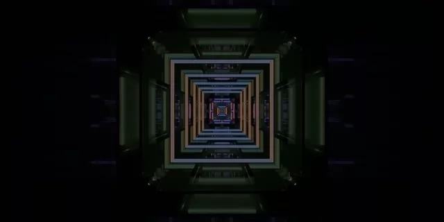 Neon Tunnel Pulsating Square Vortex VJ Loop 60fps 2:1 Screensaver