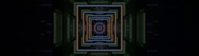 32:9 Ultrawide Neon Tunnel Vj Loop | Recursive Square Vortex 60fps Screensaver