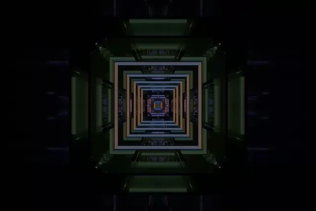 3:2 Neon Tunnel Vj Loop 60fps Screensaver Infinite Square Vortex