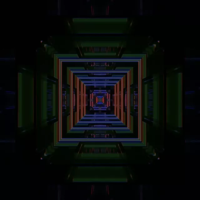 Neon Tunnel Vj Loop 1:1 Square 60fps Screensaver Colorful Nested Squares