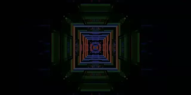 Neon Tunnel Recursive Square Vortex 2:1 Univisium 60fps Screensaver Loop
