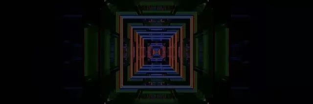 3:1 Triple Wide Neon Tunnel Vj Loop 60fps Screensaver Concentric Squares