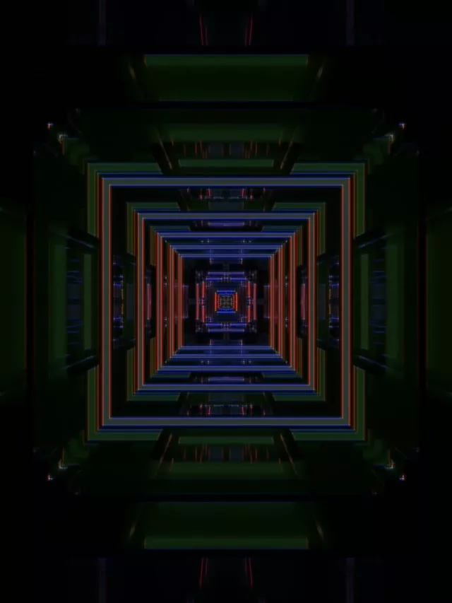 Neon Tunnel VJ Loop 3:4 iPad Portrait 60fps Screensaver Kaleidoscope