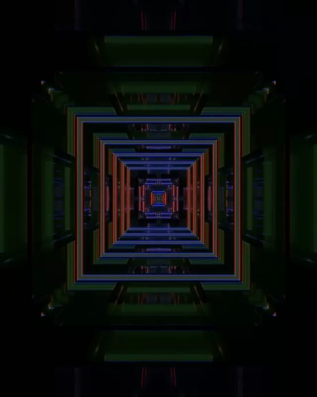 Neon Tunnel Vj Loop 4:5 Instagram 60fps Screensaver Recursive Square Vortex