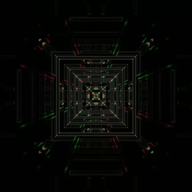 Neon Tunnel VJ Loop 1:1 Square 60fps Screensaver Pulsating Square Vortex