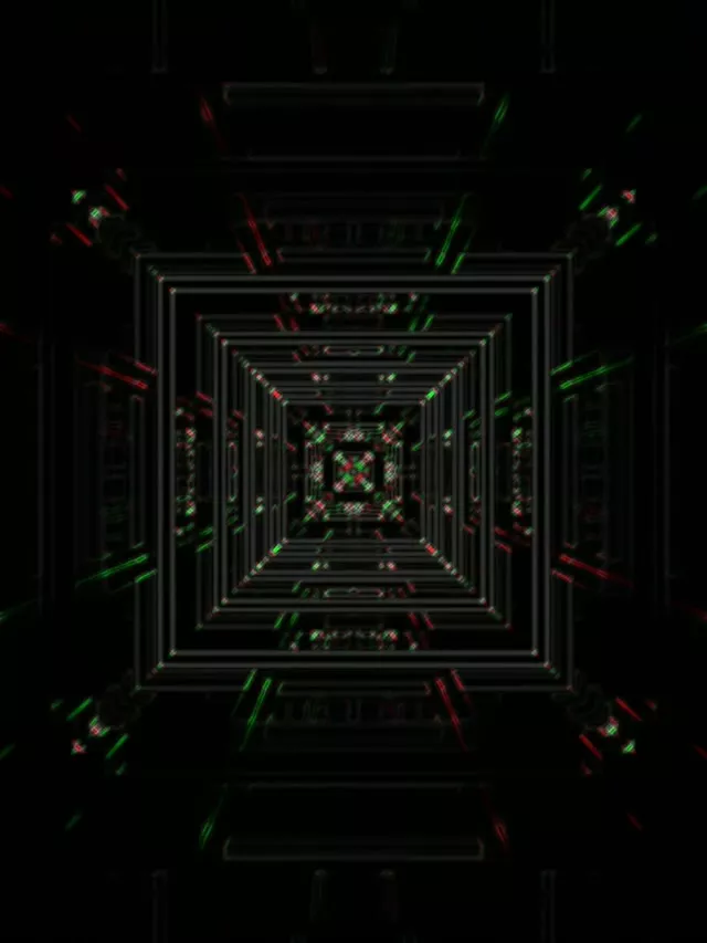 Neon Tunnel VJ Loop 3:4 iPad Portrait 60fps Screensaver Geometric Vortex