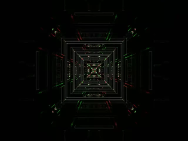 Neon Tunnel VJ Loop 60fps 4:3 Classic Screensaver Recursive Square Vortex