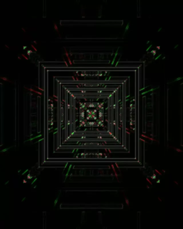 4K Neon Tunnel Vj Loop 60fps Screensaver Pulsating Square Vortex