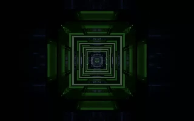 Neon Tunnel Vj Loop 16:10 Macbook 60fps Screensaver Geometric Square Vortex