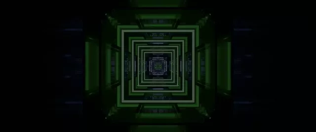Neon Tunnel Vj Loop 2.39:1 Cinemascope 60fps Screensaver Pulsating Square Vortex