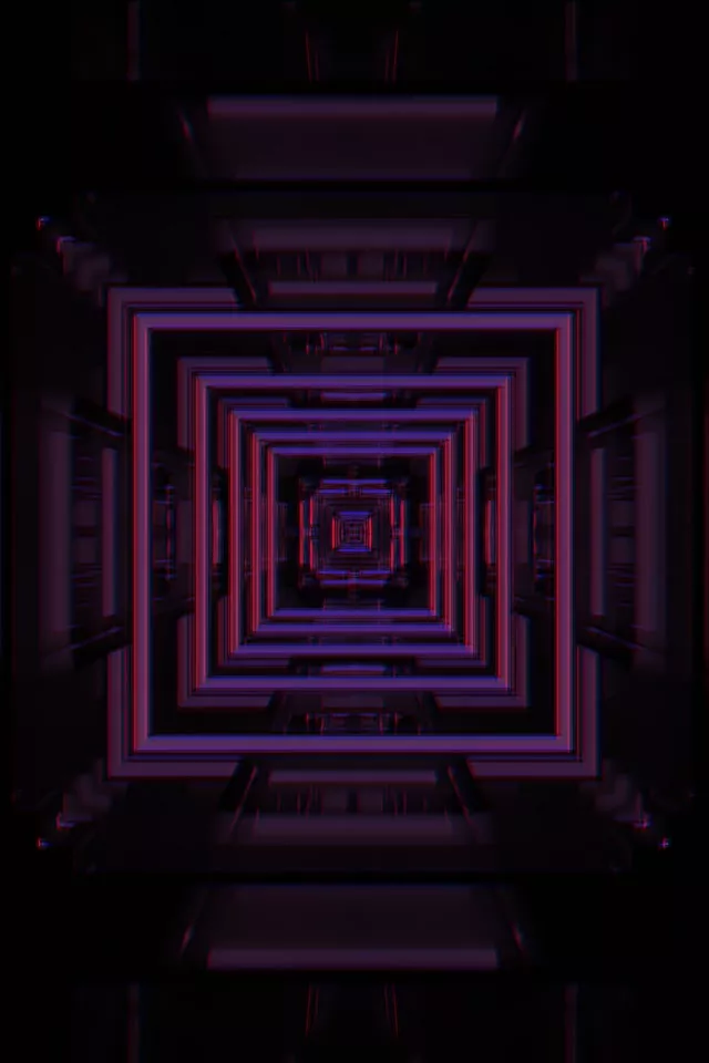 Neon Tunnel VJ Loop 9:16 60fps Screensaver Pulsating Square Vortex