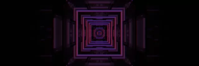Neon Tunnel VJ Loop 60fps 3:1 Triple Wide Pulsating Square Vortex Screensaver