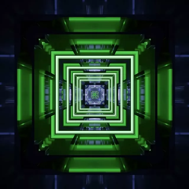 Neon Tunnel Infinite Square Vortex 60fps 1:1 Screensaver Loop