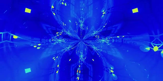 Blue Neon Tunnel Kaleidoscope Burst | 2:1 Univisium 60fps VJ Loop Screensaver