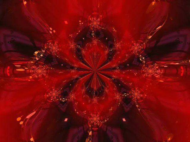 Red Radiant Kaleidoscope Neon Tunnel 4:3 Classic 60fps VJ Loop Screensaver