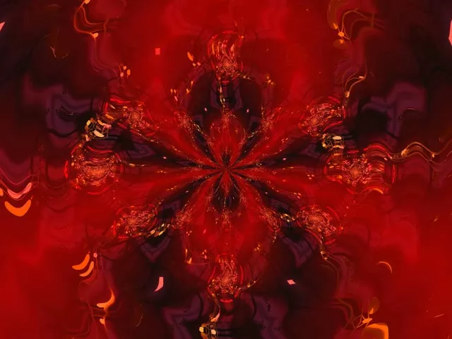 Radiant Red Neon Tunnel Kaleidoscope Burst | 4:3 Classic 60fps Screensaver VJ Loop