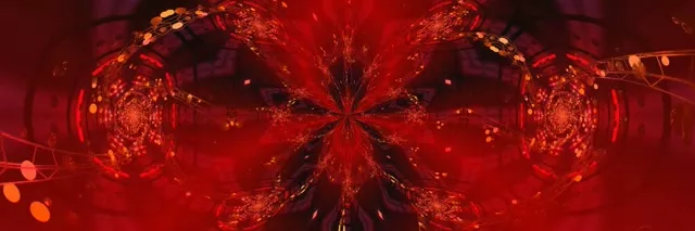 Red Kaleidoscope Neon Tunnel 3:1 Ultrawide 60fps VJ Loop Screensaver