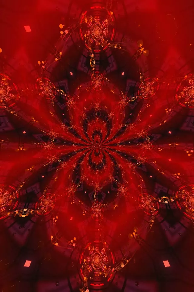 Radiant Red Neon Tunnel | 2:3 Portrait | 60fps Screensaver VJ Loop