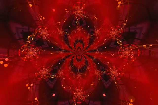 Red Fractal Kaleidoscope Neon Tunnel 3:2 Surface 60fps VJ Loop Screensaver