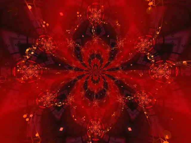 Red Kaleidoscope Burst Neon Tunnel 4:3 Classic 60fps VJ Loop Screensaver