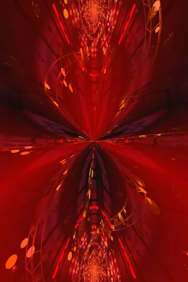 Red Pulsating Neon Tunnel Vortex | 9:16 Portrait 60fps Screensaver Loop