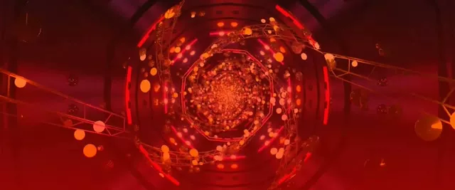 Red Pulsating Orb Neon Tunnel VJ Loop 2.39:1 Cinemascope 60fps Screensaver