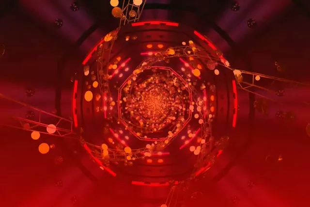 Red Pulsating Neon Tunnel Vortex | 3:2 Surface 60fps Screensaver Loop