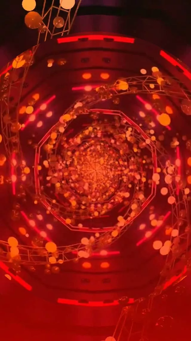 Pulsating Red Orange Neon Tunnel 9:16 Reels 60fps VJ Loop Screensaver