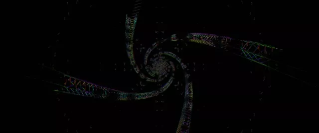 Spiraling Neon Tunnel VJ Loop 60fps 2.39:1 Cinemascope Screensaver