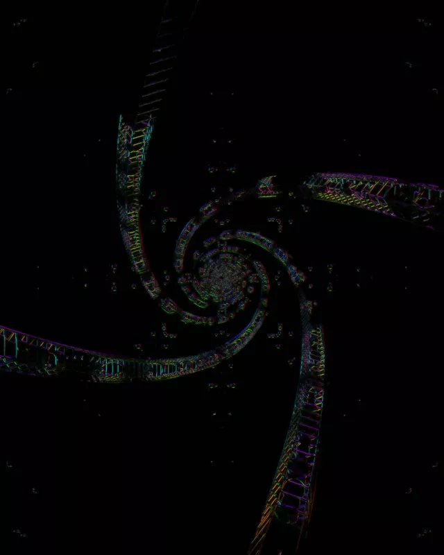 Spiraling Neon Tunnel VJ Loop 4:5 Instagram 60fps Screensaver
