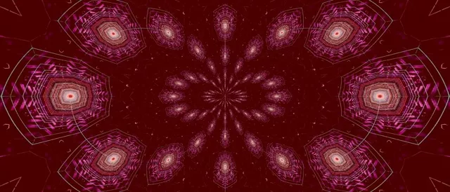 Pulsating Magenta Kaleidoscope Neon Tunnel 21:9 Ultrawide 60fps VJ Loop Screensaver