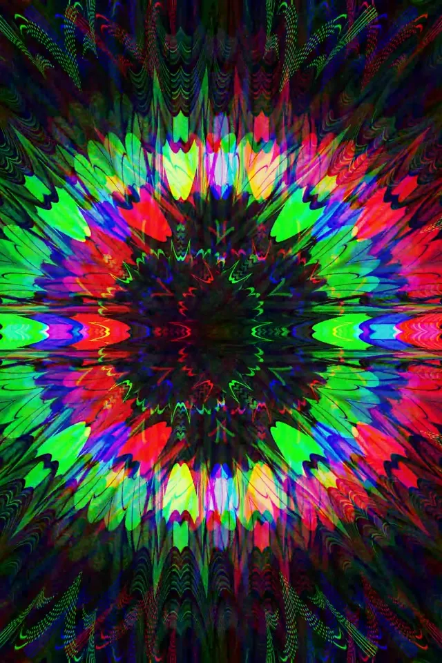 Neon Tunnel Kaleidoscope Burst VJ Loop 2:3 Portrait 60fps Screensaver