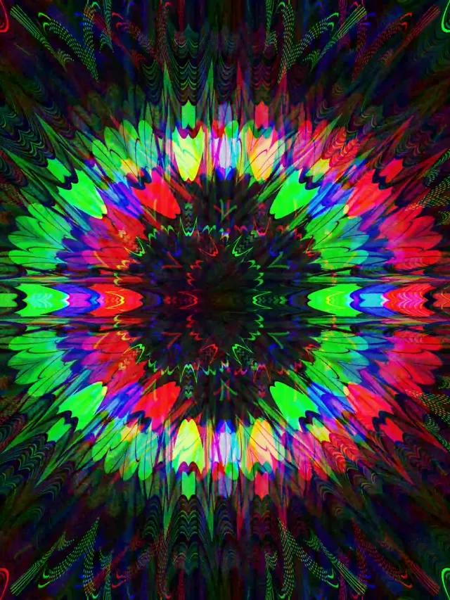 Neon Tunnel Kaleidoscope Burst VJ Loop 3:4 iPad 60fps Screensaver