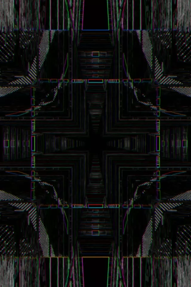 Neon Tunnel Symmetrical Grid Vortex 2:3 Portrait 60fps VJ Loop Screensaver
