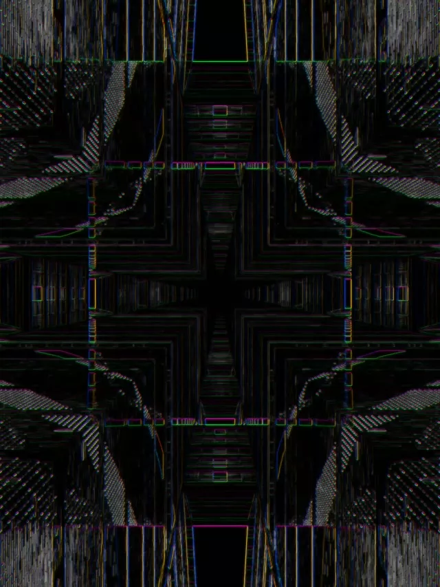 Neon Tunnel Symmetrical Vortex 3:4 iPad Portrait 60fps VJ Loop Screensaver