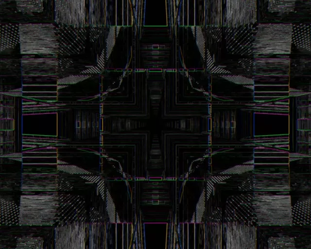 5:4 Industrial Neon Tunnel Kaleidoscope VJ Loop 60fps Screensaver