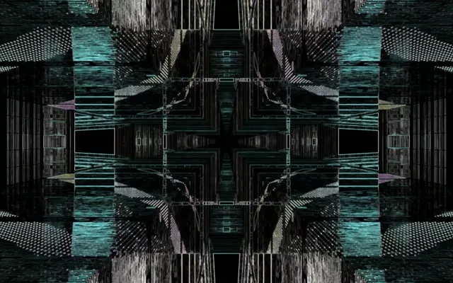 Symmetrical Cyan Neon Tunnel | 16:10 MacBook 60fps VJ Loop Screensaver